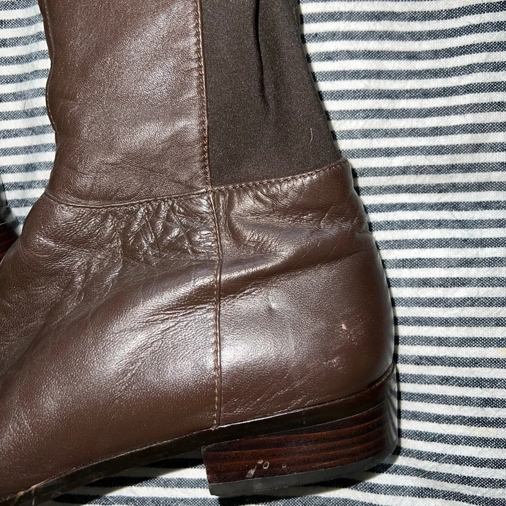 Michael Kors Dark Brown Leather Knee High Equestrian Riding Boots 9.5